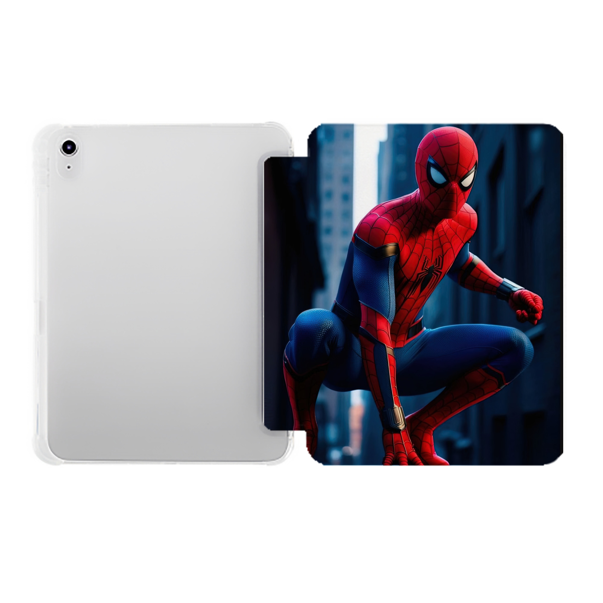 （画像用） Spider Man スパイダーマン IPad ケース ペン収納付き 三つ折りスタンド PUレザー×シリコン 対応機種9.5/10.5/10.9インチ